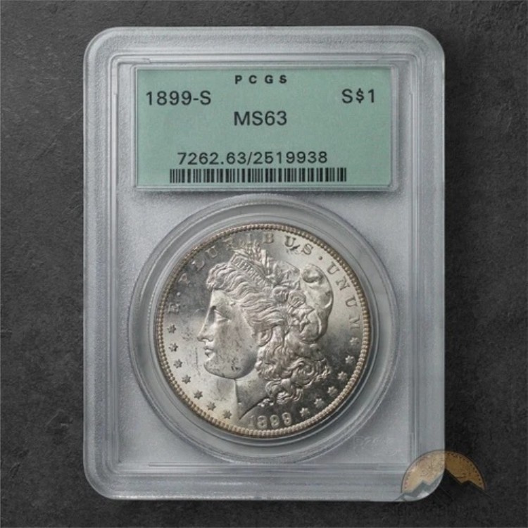 1899-S モルガン銀貨 1ドル - PCGS MS63 - オールドグリーンラベル - サンフランシスコ