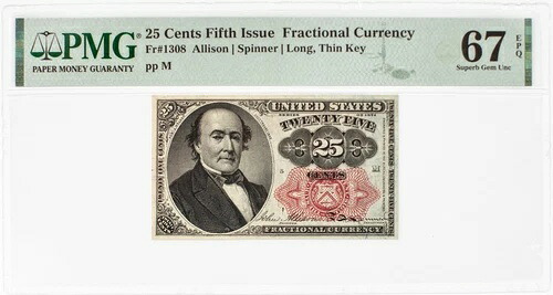Fr. 1308、25セント ウォーカー、第5回発行米国分数通貨、PMG 67EPQ｜WORLD RESOURCE【KING店】