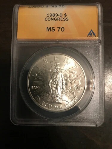 1989-D $1 コングレス ANACS MS 70 シルバー ダラー - 非常に希少なグレード!!!!｜WORLD RESOURCE【KING店】