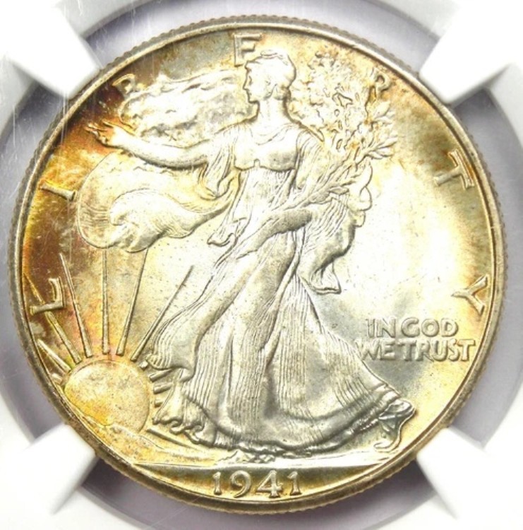 1941-D ウォーキング リバティ ハーフ ドル 50C - NGC MS67+ プラス グレード - 価値 2,750 ドル!