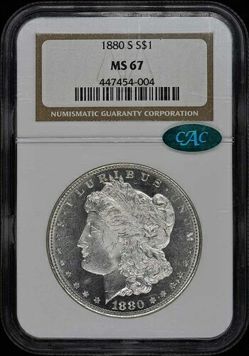 1880-S モルガン・ダラー S$1 NGC MS67 (CAC)