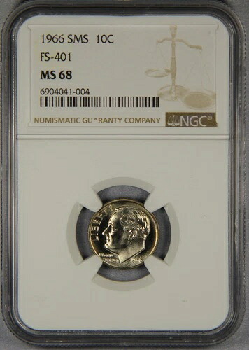 1966年 SMS ルーズベルト ダイム FS-401 NGC MS68 "5" オンチーク 10セント｜WORLD RESOURCE【KING店】