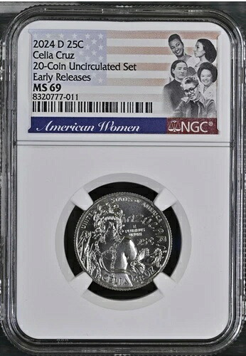 2024-D セリア・クルーズ アメリカ人女性 Qtr NGC MS 69 ER * トップポップ! *｜WORLD RESOURCE【KING店】