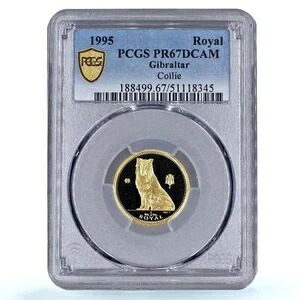 ジブラルタル 1/5 ロイヤルコリー ドッグマン ベストフレンズアニマルズ PR67 PCGS 金貨 1995年