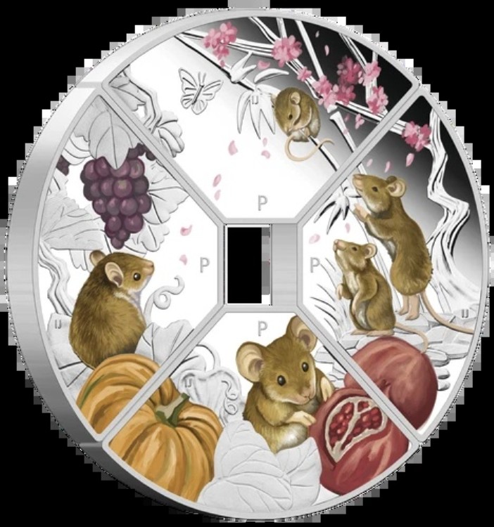 2020年 鼠年象限銀貨 1ドル 4枚セット 4枚 1オンス 扇形｜WORLD RESOURCE【KING店】