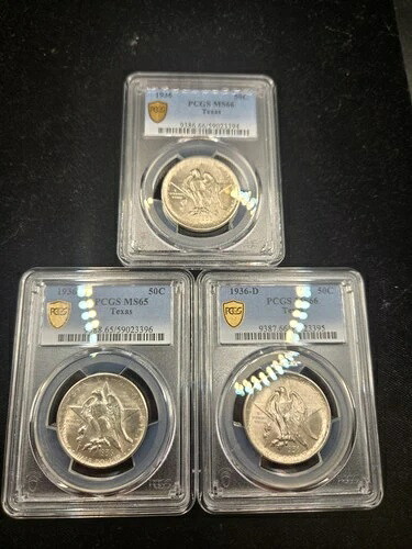 1936 P D S セット ☆ 50C テキサス PCGS MS66 - 記念品 - 少量発行 OG｜WORLD RESOURCE【KING店】