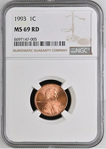1993年 1C RD リンカーン記念館 1セント NGC MS69RD 6697147-005