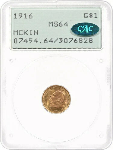 1916年 G$1 PCGS MS64 CAC ラトラー OGH マッキンリー ゴールド クラシック 記念ドル｜WORLD RESOURCE【KING店】