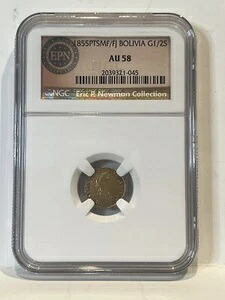 1855年 ボリビア共和国 1/2エスクード金貨 NGC AU58 エリック・P・ニューマン 超レア｜WORLD RESOURCE【KING店】