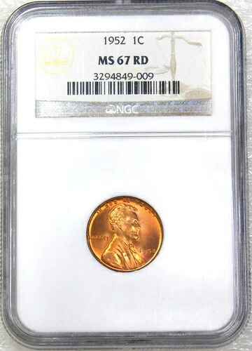 1952年 P リンカーン ウィート セント NGC MS67RD 非常に希少なレッドビューティー 極上光沢 PQ #D798 432,630円