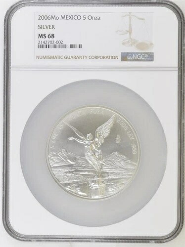 2006 リベルタ 5 オンス .999 Ngc MS68 ニース
