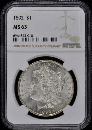 1892年 モルガン・ダラー S$1 NGC MS63｜WORLD RESOURCE【KING店】