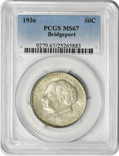 ブリッジポート記念銀貨ハーフドル 1936年 MS67 PCGS｜WORLD RESOURCE【KING店】