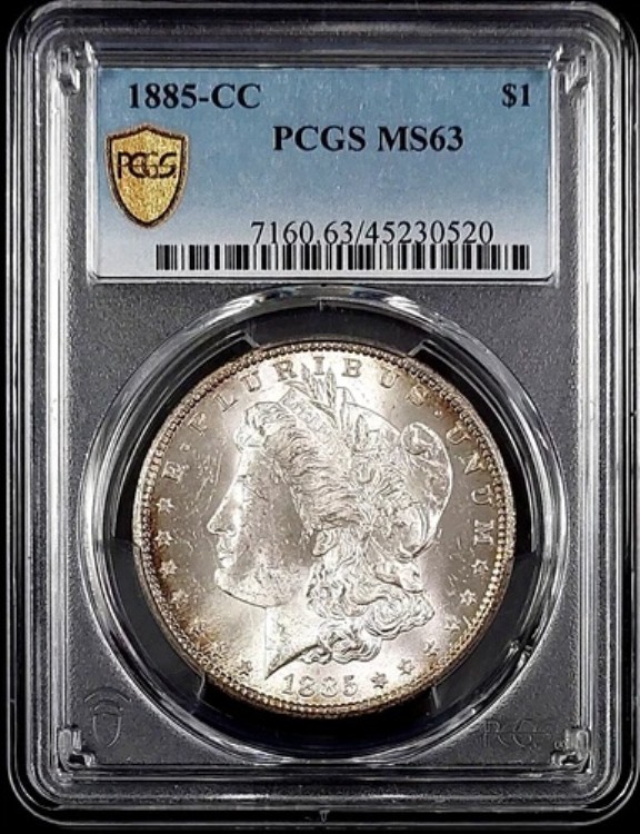 1885年CCモルガン・ダラー、PCGS認定MS63！裏面は素晴らしい色調！｜WORLD RESOURCE【KING店】