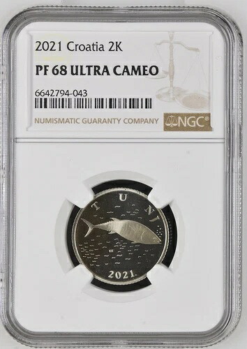 クロアチア コイン 2 クネ 2021 NGC PF 68 ウルトラ カメオ