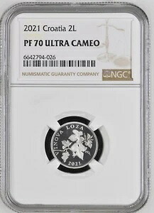 クロアチア コイン 2 リペ 2021 NGC PF 70 ウルトラ カメオ
