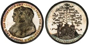 ドイツ聖バイエルン州ルイトポルト1893年ARメダル 2ターラー重量 PCGS SP64 J.-59-XIV｜WORLD RESOURCE【KING店】
