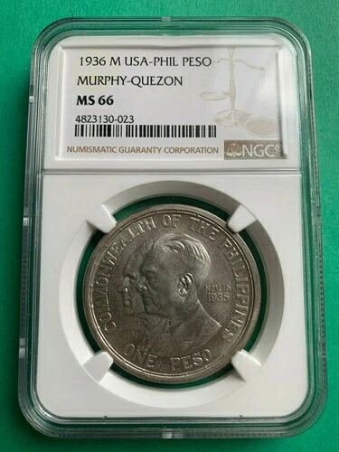 アメリカ・フィリピン 1ペソ 1936-M マーフィー・ケソン記念 NGC MS 66｜WORLD RESOURCE【KING店】