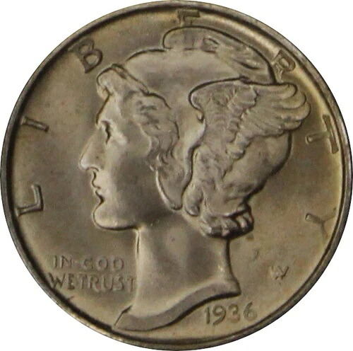 1936-D MS67FB マーキュリーダイム、PCGS 18737728