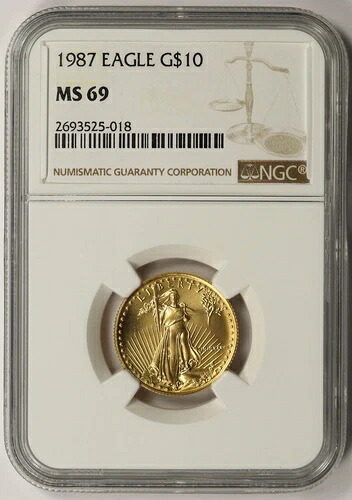 1987年 アメリカン ゴールド イーグル 10ドル クォーターオンス MS 69 NGC 1/4オンス