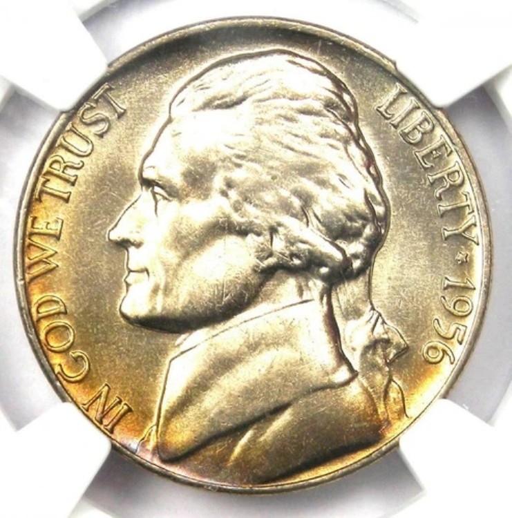 1956 年 ジェファーソン ニッケル 5C - NGC MS67 FS - 希少なフル ステップ ジェム - 価値 2,250 ドル! 440,055円