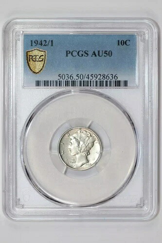 1942/1 マーキュリーダイム PCGS AU50