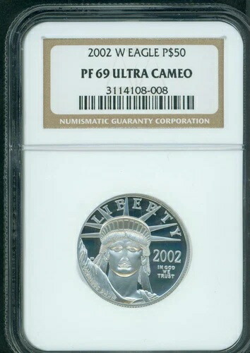 2002-W 50ドル 自由の女神像 プラチナイーグル 1/2オンス NGC PR69 プルーフ PF69 旧ホルダー