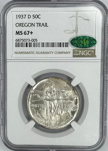 1937 D オレゴントレイル記念ハーフドル NGC MS67+ CAC??PLUS グレード & CAC??｜WORLD RESOURCE【KING店】