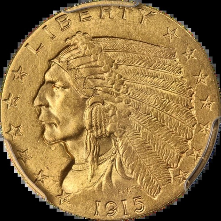 1915年インディアンゴールド 2.50ドル PCGS MS63 素晴らしい外観 強いストライク