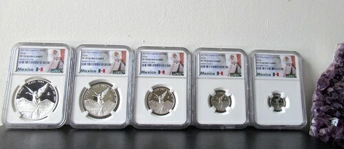 5コインセット: 2017 MO メキシコ 1.9 オンザ シルバー リベルタード NGC PF70 ウルトラ カメオ アンサーキット