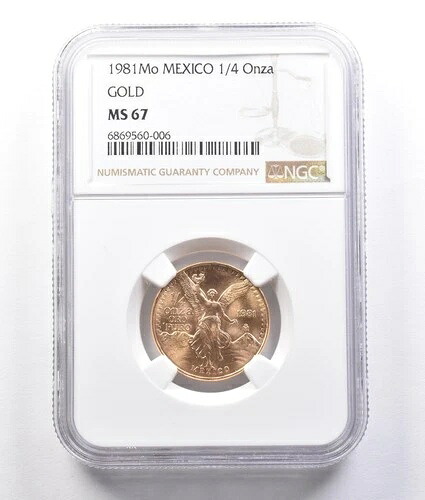 1981 MO メキシコ 1/4 オンザ ゴールド リベルタード MS67 NGC *2597
