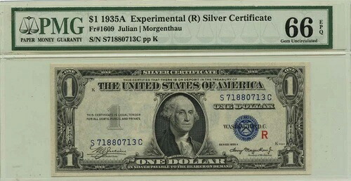 1935A $1 実験的 (R) シルバー 認定 Fr# 1609 PMG Gem 66 EPQ｜WORLD RESOURCE【KING店】