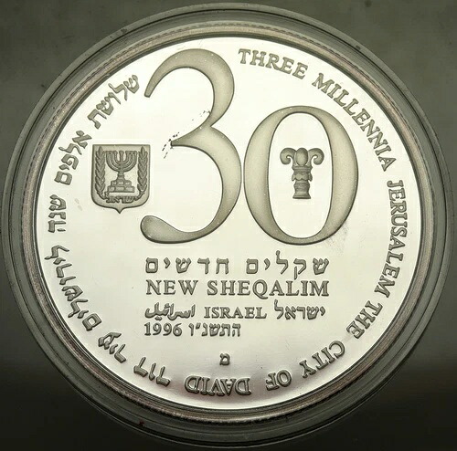 1996年 イスラエル ユダヤ国家建国48周年記念 ヴィンテージ プルーフ シルバー 30シェケル コイン i102505｜WORLD RESOURCE【KING店】