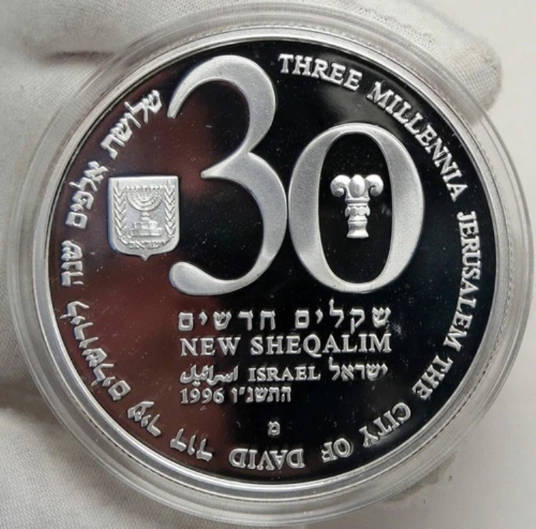 1996年 イスラエル ユダヤ国家建国48周年記念 ヴィンテージ プルーフ シルバー 30シェケル コイン i88178｜WORLD RESOURCE【KING店】