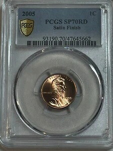 2005年リンカーンセント PCGS SP70RD サテン仕上げ ペニー MS70 ゴールドシールド｜WORLD RESOURCE【KING店】