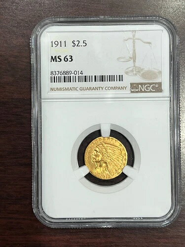 1911年 2.5ドル金貨インディアンクォーターイーグル - MS63 - NGC｜WORLD RESOURCE【KING店】