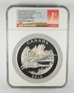 PF70 UCAM 2015 カナダ 125ドル アメリカシロヅル 1/2キロ 銀貨 FDOI NGC *3534｜WORLD RESOURCE【KING店】