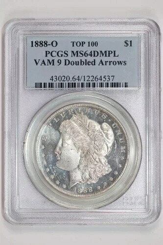 1888-O VAM-9「DDR ARROWS」トップ100 モーガンドル PCGS MS64 DMPL