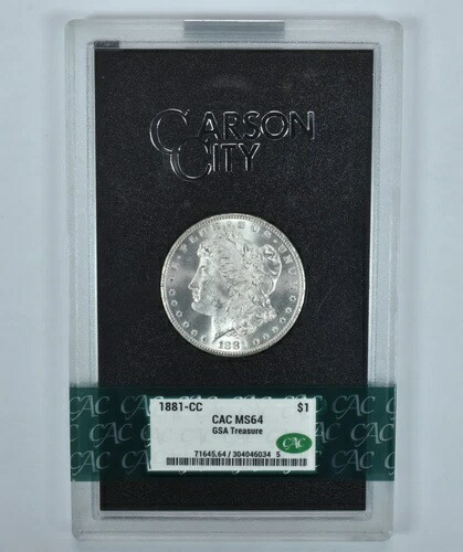 1881-CC モルガン銀貨 GSA トレジャー MS64 CAC CACg 400,400円