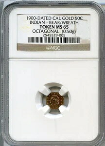 R.7 1900年 カリフォルニアゴールド G50C、M. E. ハートコインズオブザウェスト / NGC MS65 / CIOH-2
