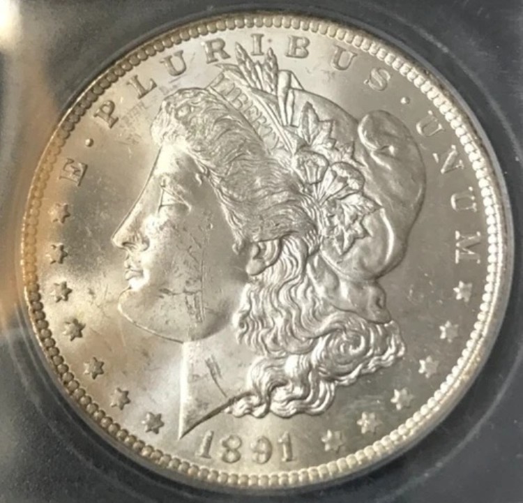 1891-CC モルガン銀貨 $1 ICG MS 63 VAM 3 スピッティングイーグル cd