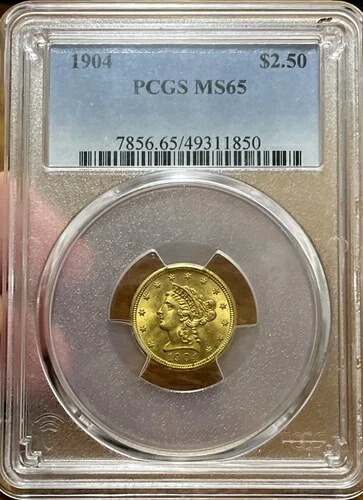 1904年 リバティヘッドクォーターイーグルゴールド 2.5ドル MS 65 PCGS 49311850