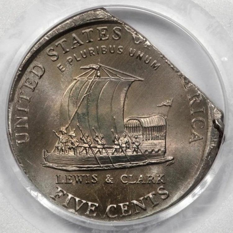 2004年 PCGS MS64 ブロードストラック＆15%ストレートクリップ キールボート ニッケル ミントエラー レア