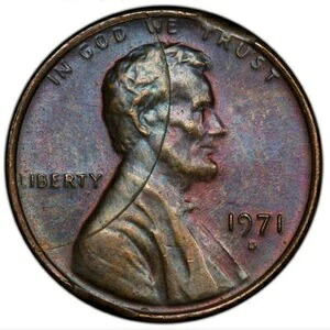 1971D PCGS MS62 フレッド・ワインバーグ・コレクション 不完全＆ダブルクリップセントエラー すごい