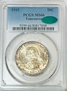 1925年フォートバンクーバー - PCGS MS66 CAC - 美しい宝石コイン