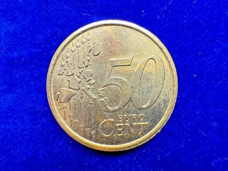 50セントユーロ硬貨、イタリア 2002年 - マルクス・アウレリウス（第1地図） 1,001,000円