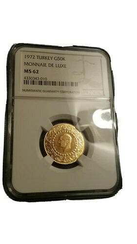 1972 トルコ 50 クルス モネ デラックス 金貨 : NGC MS-62 400,400円