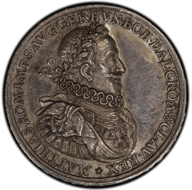 オーストリア - 1710 年 マチャーシュ 2 世銀メダル - PCGS AU58 - PCGS が認めた唯一の品!