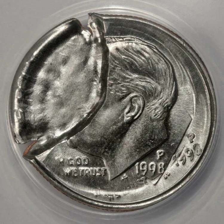 1998 ANACS MS64 マッシュルーム ダブル ストラック インデント ダブル デイト ダイム ミント エラー すごい!