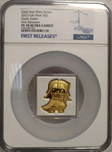 2023年 NIUE 1オンス シルバー $2 スターウォーズ チビギルト ダースベイダー NGC PF70UC FR OGP付き